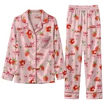 Calgary Flames Long Pajama Set - Personalized Ribbon Florals Red 1 calgary flames long pajama set personalized ribbon florals red best selling.webp