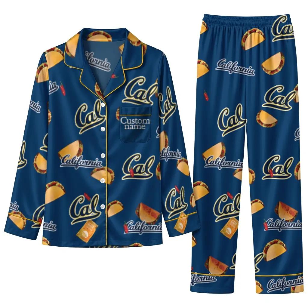 California Golden Bears Long Pajama Set Custom Snack Scatter Blue Best Selling California Golden Bears Long Pajama Set Custom Snack Scatter Blue Best Selling