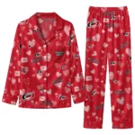 carolina hurricanes long pajama set customized heart charms red best selling.webp