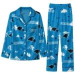 Carolina Panthers Long Pajama Set - Custom Cloud Stars Blue 1 Carolina Panthers Long Pajama Set Custom Cloud Stars Blue Best Selling