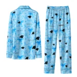 carolina panthers long pajama set custom ribbon chains blue best selling.webp