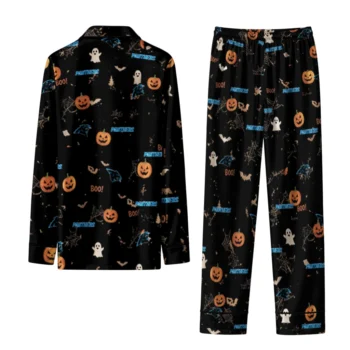 carolina panthers long pajama set personalized icon confetti black fashion forward.webp