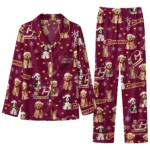 Central Michigan Chippewas Long Pajama Set Customized Animal Scatter Maroon Best Selling