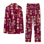 Central Michigan Chippewas Long Pajama Set Customized Animal Scatter Maroon Best Selling