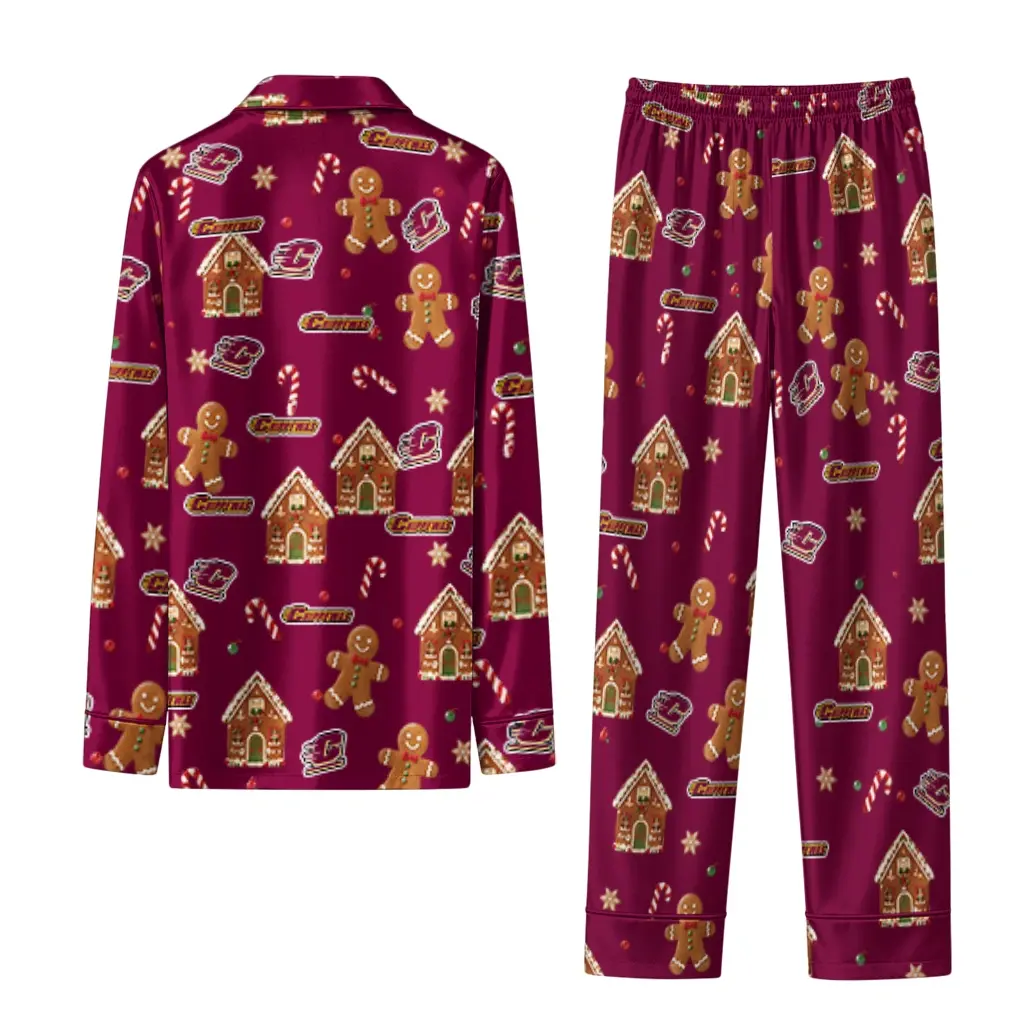 Central Michigan Chippewas Long Pajama Set Customized Candy Scatter Maroon Fashion Forward Central Michigan Chippewas Long Pajama Set Customized Candy Scatter Maroon Fashion Forward