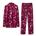 Central Michigan Chippewas Long Pajama Set Customized Heart Charms Maroon Best Selling