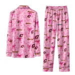 Central Michigan Chippewas Long Pajama Set Customized Ribbon Chains Maroon Best Selling