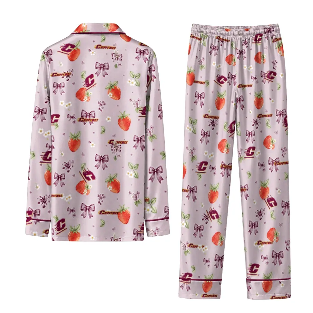 Central Michigan Chippewas Long Pajama Set Customized Ribbon Florals Maroon Fashion Forward Central Michigan Chippewas Long Pajama Set Customized Ribbon Florals Maroon Fashion Forward