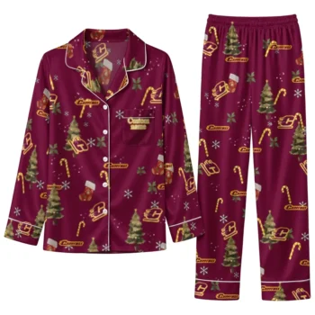 Central Michigan Chippewas Long Pajama Set Customized Sprig Scatter Maroon Best Selling