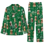 Charlotte 49ers Long Pajama Set - Customized Animal Scatter Green 1 Charlotte 49ers Long Pajama Set Customized Animal Scatter Green Best Selling