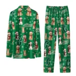 Charlotte 49ers Long Pajama Set Customized Animal Scatter Green Best Selling