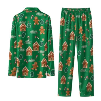 Charlotte 49ers Long Pajama Set Customized Candy Scatter Green Fashion Forward