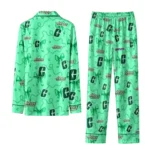Charlotte 49ers Long Pajama Set Customized Ribbon Chains Green Best Selling