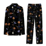 charlotte hornets long pajama set custom icon confetti black best selling.webp