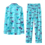 charlotte hornets long pajama set customized ribbon chains teal best selling.webp