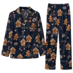 Chicago Bears Long Pajama Set Custom Candy Scatter Blue Best Selling