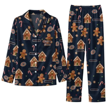 Chicago Bears Long Pajama Set Custom Candy Scatter Blue Best Selling