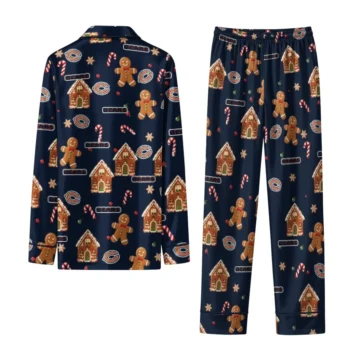 Chicago Bears Long Pajama Set Custom Candy Scatter Blue Fashion Forward
