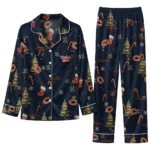Chicago Bears Long Pajama Set Customized Sprig Scatter Blue Best Selling
