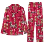 Chicago Bulls Long Pajama Set Custom Animal Scatter Red Best Selling