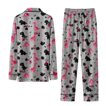 Chicago Bulls Long Pajama Set Custom Character Scatter Fashion Forward