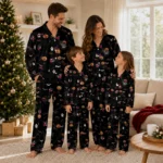 chicago bulls long pajama set customized icon confetti black best selling.webp