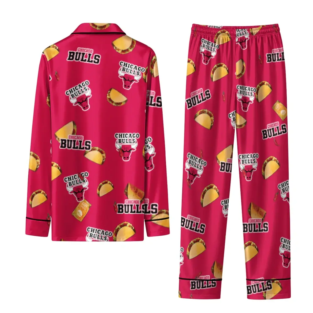 Chicago Bulls Long Pajama Set Customized Snack Scatter Red Fashion Forward Chicago Bulls Long Pajama Set Customized Snack Scatter Red Fashion Forward