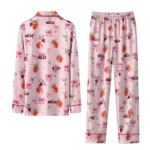 chicago bulls long pajama set personalized ribbon florals red best selling.webp