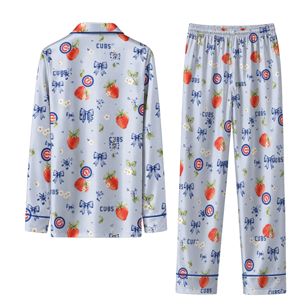 chicago cubs long pajama set custom ribbon florals blue fashion forward.webp chicago cubs long pajama set custom ribbon florals blue fashion forward.webp