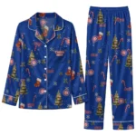 Chicago Cubs Long Pajama Set Custom Sprig Scatter Blue Best Selling