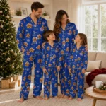 Chicago Cubs Long Pajama Set Personalized Candy Scatter Blue Best Selling