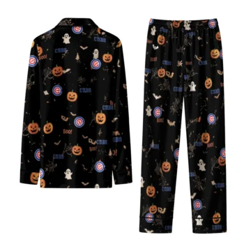 chicago cubs long pajama set personalized icon confetti black fashion forward.webp