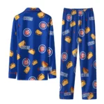 Chicago Cubs Long Pajama Set Personalized Snack Scatter Blue Best Selling
