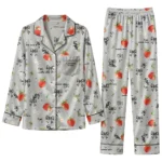chicago white sox long pajama set customized ribbon florals black best selling.webp