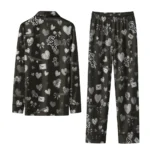 chicago white sox long pajama set personalized heart charms black best selling.webp