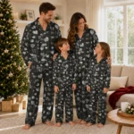 chicago white sox long pajama set personalized heart charms black best selling.webp