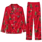 Cincinnati Bearcats Long Pajama Set Customized Sprig Scatter Red Best Selling