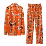 Cincinnati Bengals Long Pajama Set Custom Animal Scatter Orange Best Selling