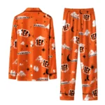 Cincinnati Bengals Long Pajama Set Personalized Cloud Stars Orange Best Selling