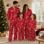 Cincinnati Reds Long Pajama Set Customized Candy Scatter Red Best Selling