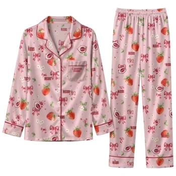 cincinnati reds long pajama set personalized ribbon florals red best selling.webp