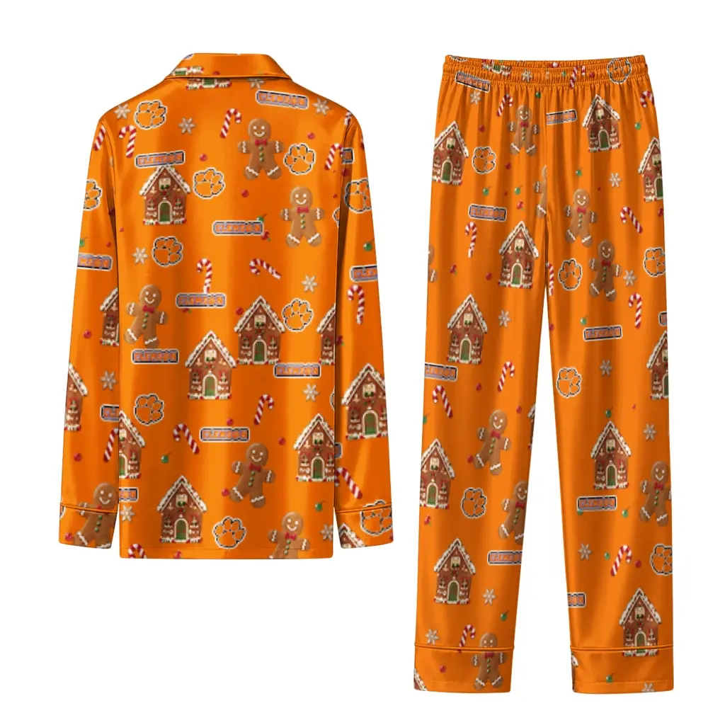 Clemson Tigers Long Pajama Set Personalized Candy Scatter Orange Fashion Forward Clemson Tigers Long Pajama Set Personalized Candy Scatter Orange Fashion Forward