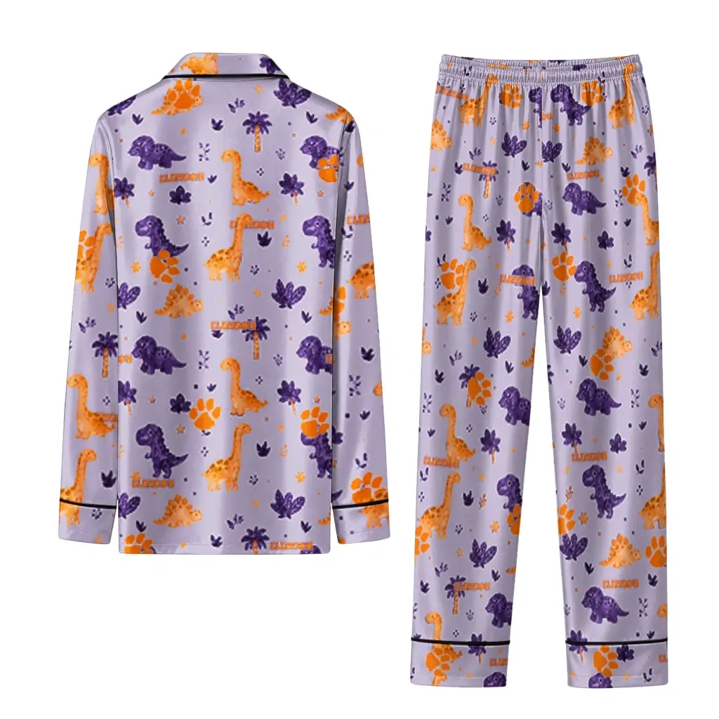 Clemson Tigers Long Pajama Set Personalized Character Scatter Fashion Forward Clemson Tigers Long Pajama Set Personalized Character Scatter Fashion Forward
