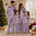 Clemson Tigers Long Pajama Set Personalized Character Scatter Best Selling