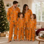 Clemson Tigers Long Pajama Set Personalized Sprig Scatter Orange Best Selling