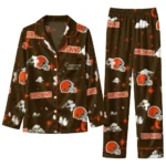 Cleveland Browns Long Pajama Set - Custom Cloud Stars Brown 1 Cleveland Browns Long Pajama Set Custom Cloud Stars Brown Best Selling