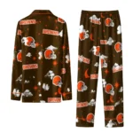 Cleveland Browns Long Pajama Set Custom Cloud Stars Brown Best Selling