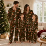 Cleveland Browns Long Pajama Set Custom Sprig Scatter Brown Best Selling