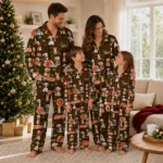 Cleveland Browns Long Pajama Set Customized Animal Scatter Brown Best Selling