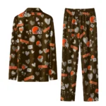 cleveland browns long pajama set customized heart charms brown best selling.webp